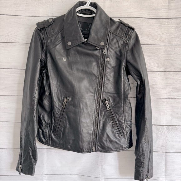 Bod & Christensen Biker Leather Jacket women size S - Picture 2 of 11